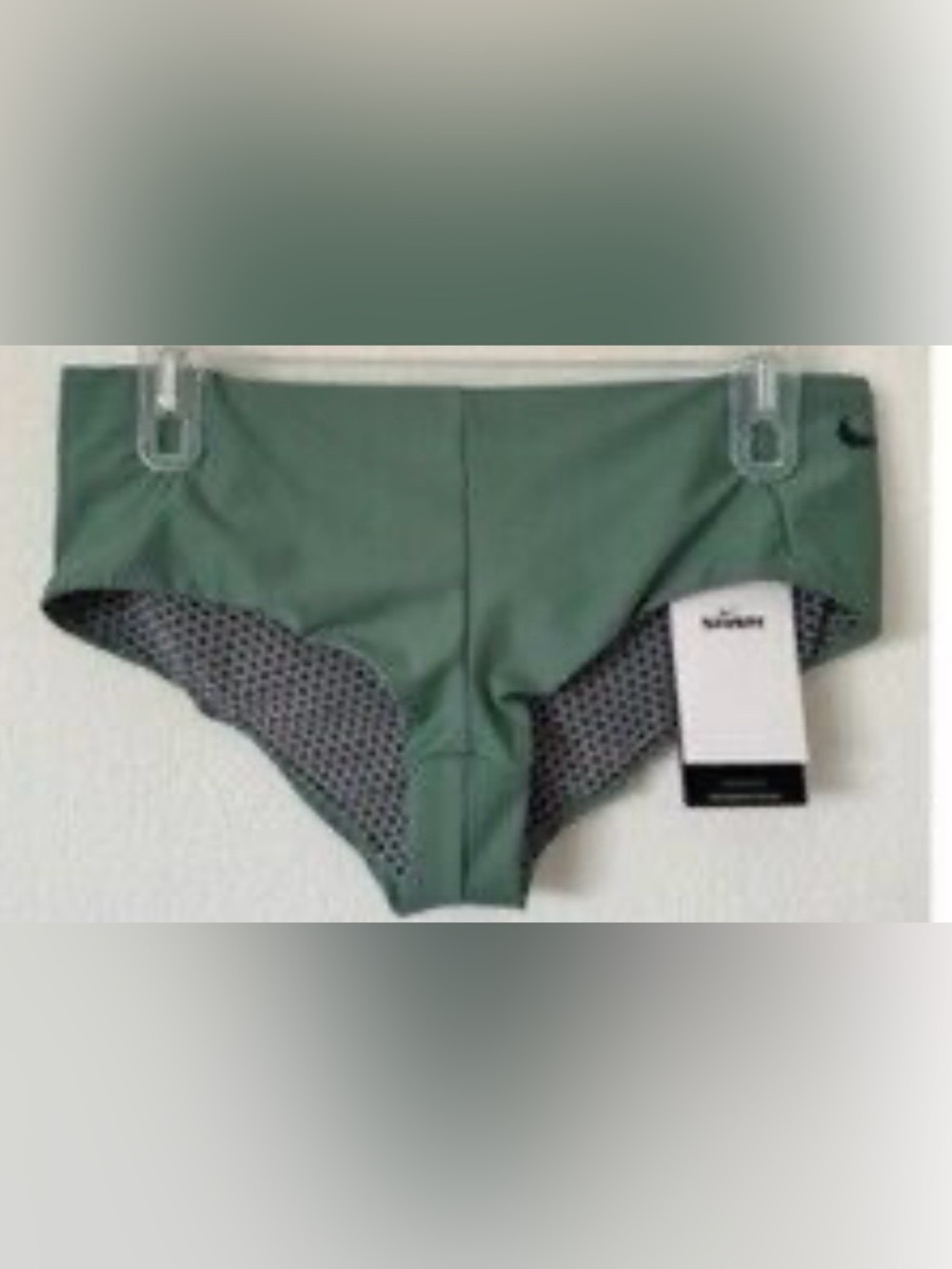 Nike Sage Green Women's Bikini Briefs with Patterned Lining
